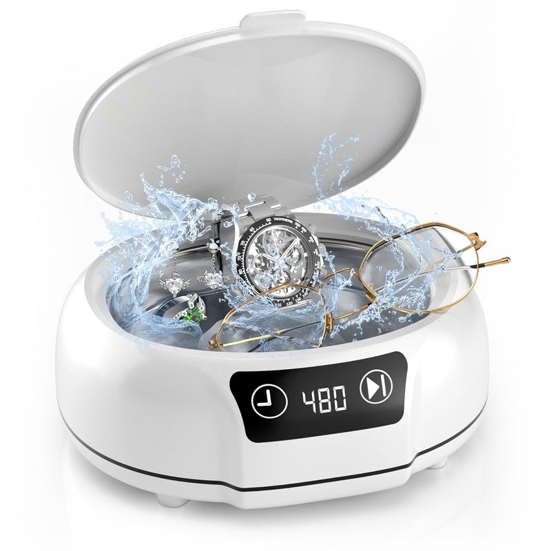KUNPHY Ultrasonic Jewelry Cleaner, 700ml(24.5 0z) 48KHz Jewelry Cleaner Machine with 3 Digital Timers, Ultrasonic Cleaning Machine for Glasses, Rings, Diamond, Necklaces - Image 1
